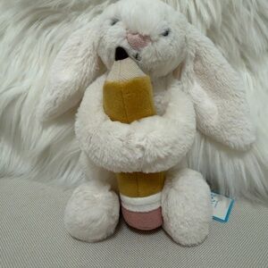Bashful Bunny Holding Pencil BNWT